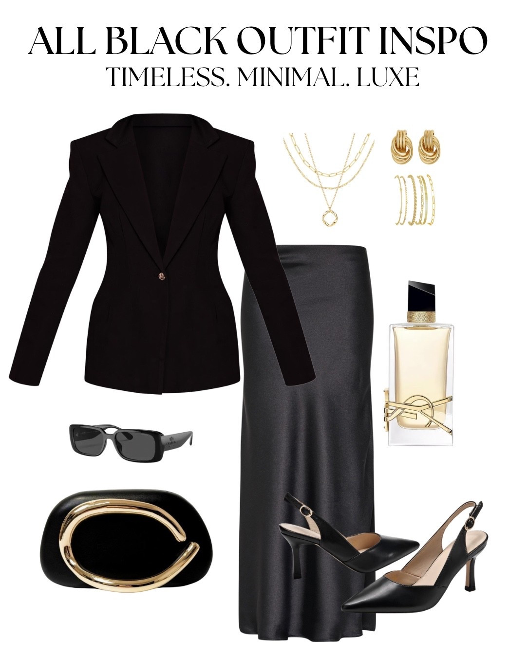 All black everything with a touch of gold ✨

all black outfit, black and gold outfit, night out outfit ideas, chic monochrome outfit, satin skirt outfit inspo, blazer and maxi skirt outfit, classy evening look, minimalist outfit style, all black winter outfit, winter wardrobe, winter outfit ideas, YSL, Coach, chunky gold jewelry, slingback heels, elevated black outfit ideas, Amazon fashion 

#LTKootd #LTKgrwm #LTKBeauty