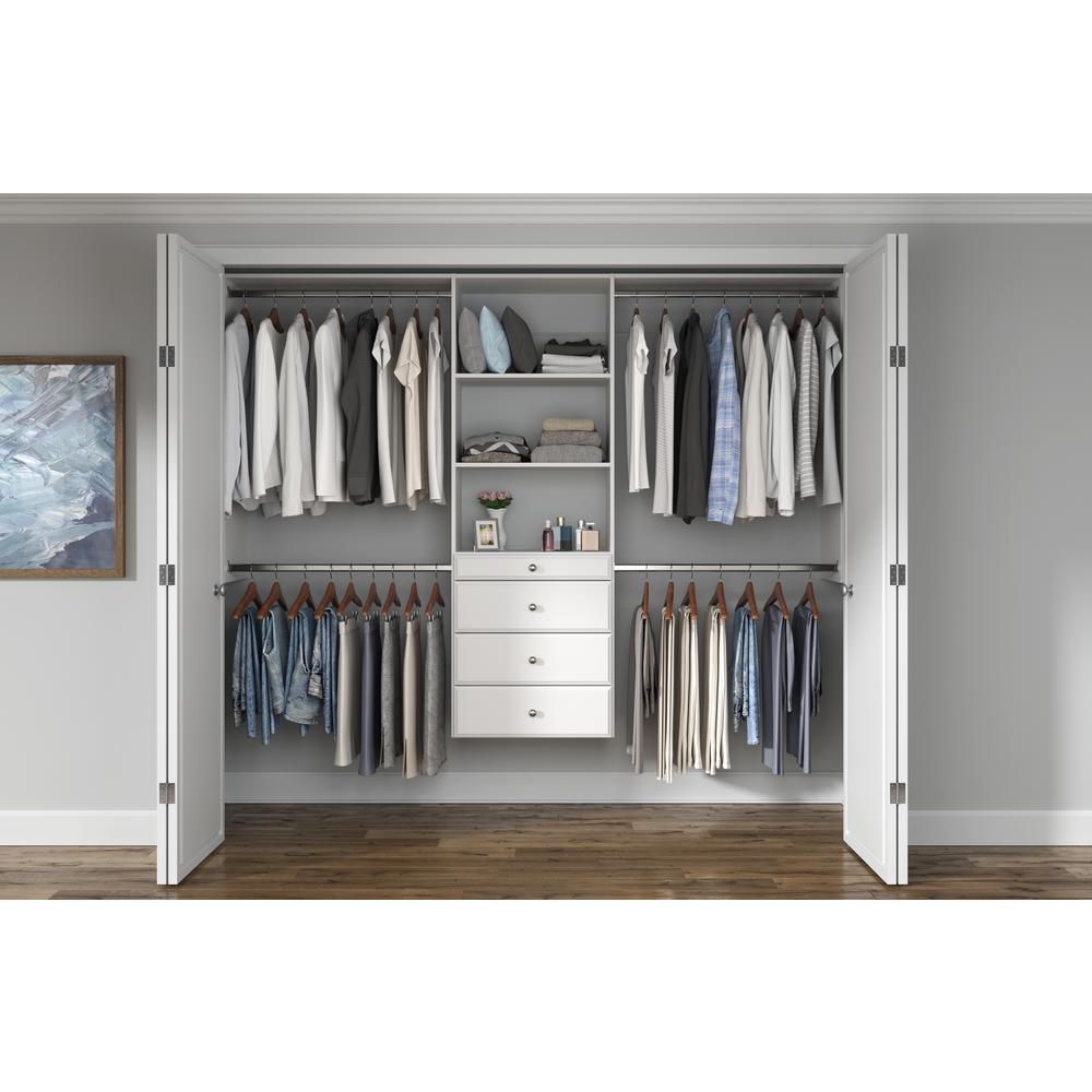 Ultimate 48 in. W - 96 in. W White Wood Closet System | The Home Depot