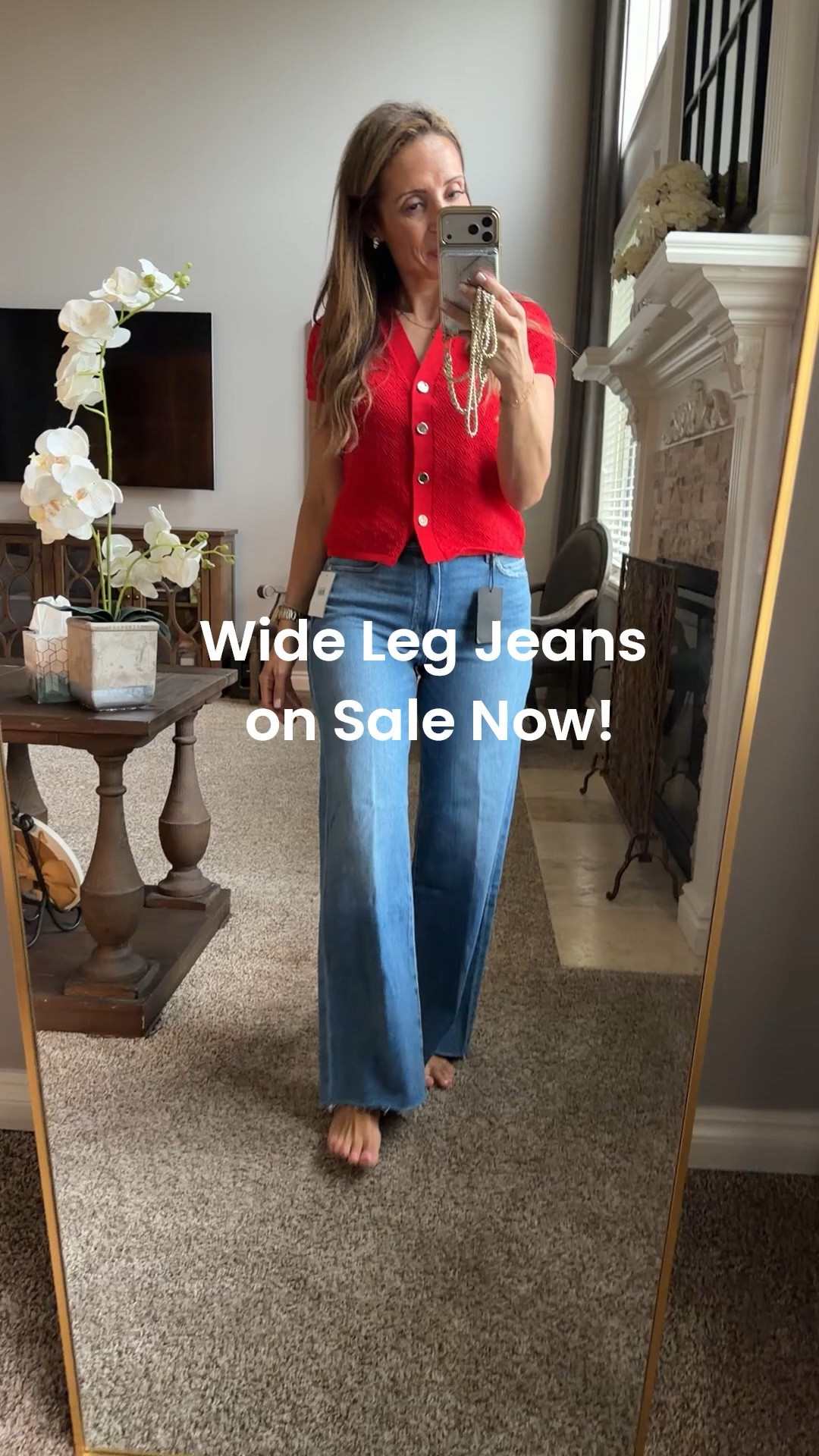 WIDE LEG jeans…high rise size 27 
Stretchy and comfortable…

#LTKootd #LTKSaleAlert #LTKOver40