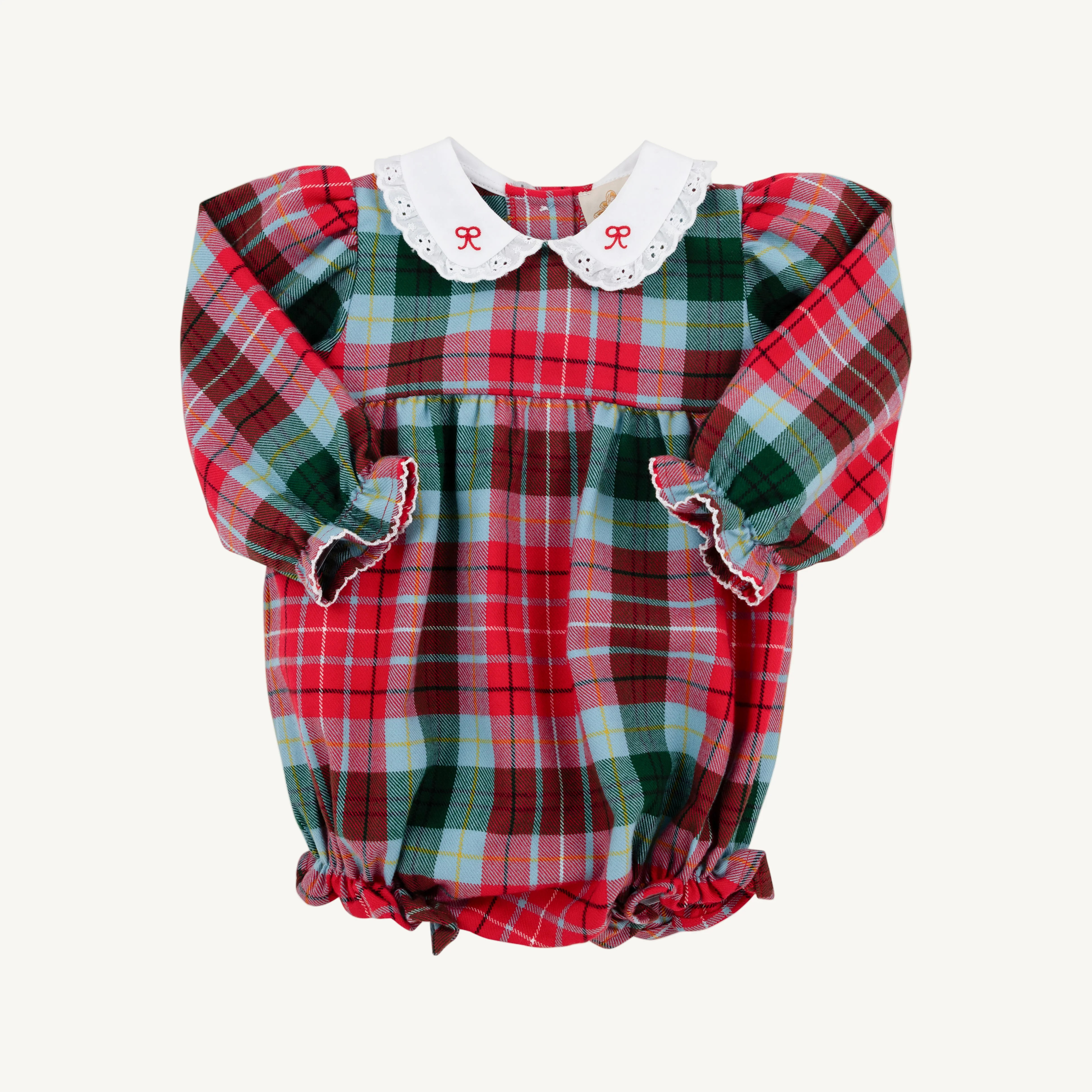 Long Sleeve Britt Bubble - Wilson Pier Plaid with Worth Avenue White | The Beaufort Bonnet Company