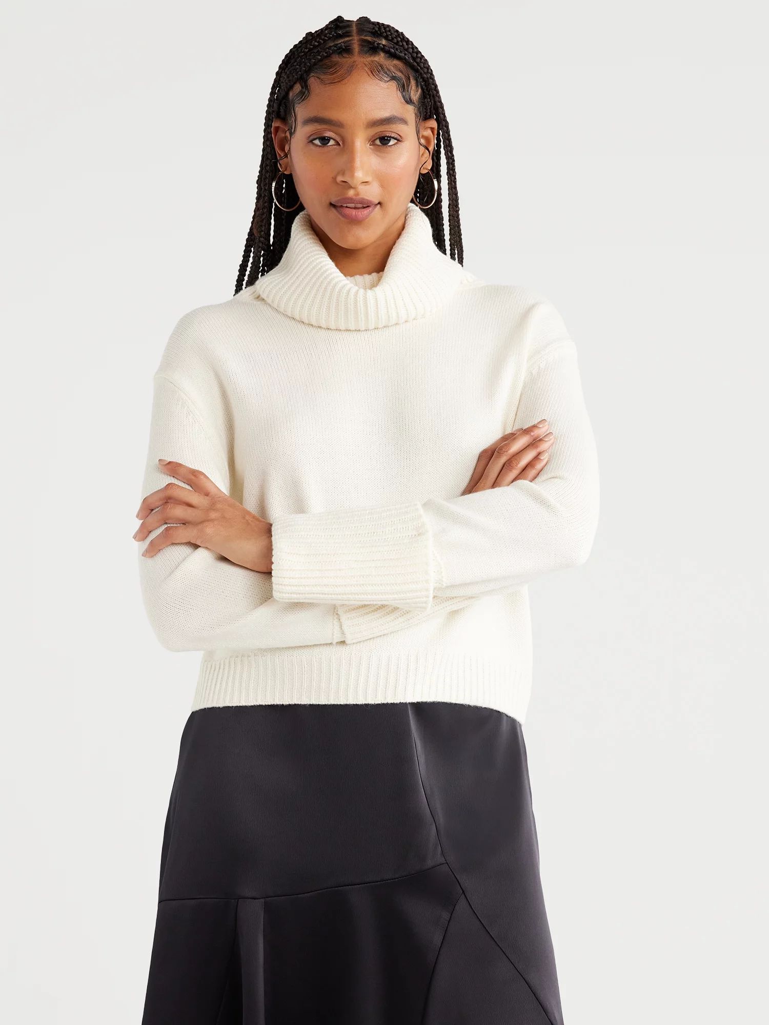 Scoop Women’s Chunky Turtleneck Sweater, Sizes XS-XXL - Walmart.com | Walmart (US)