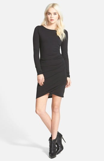 Women's Leith Ruched Long Sleeve Dress, Size X-Large - Black | Nordstrom