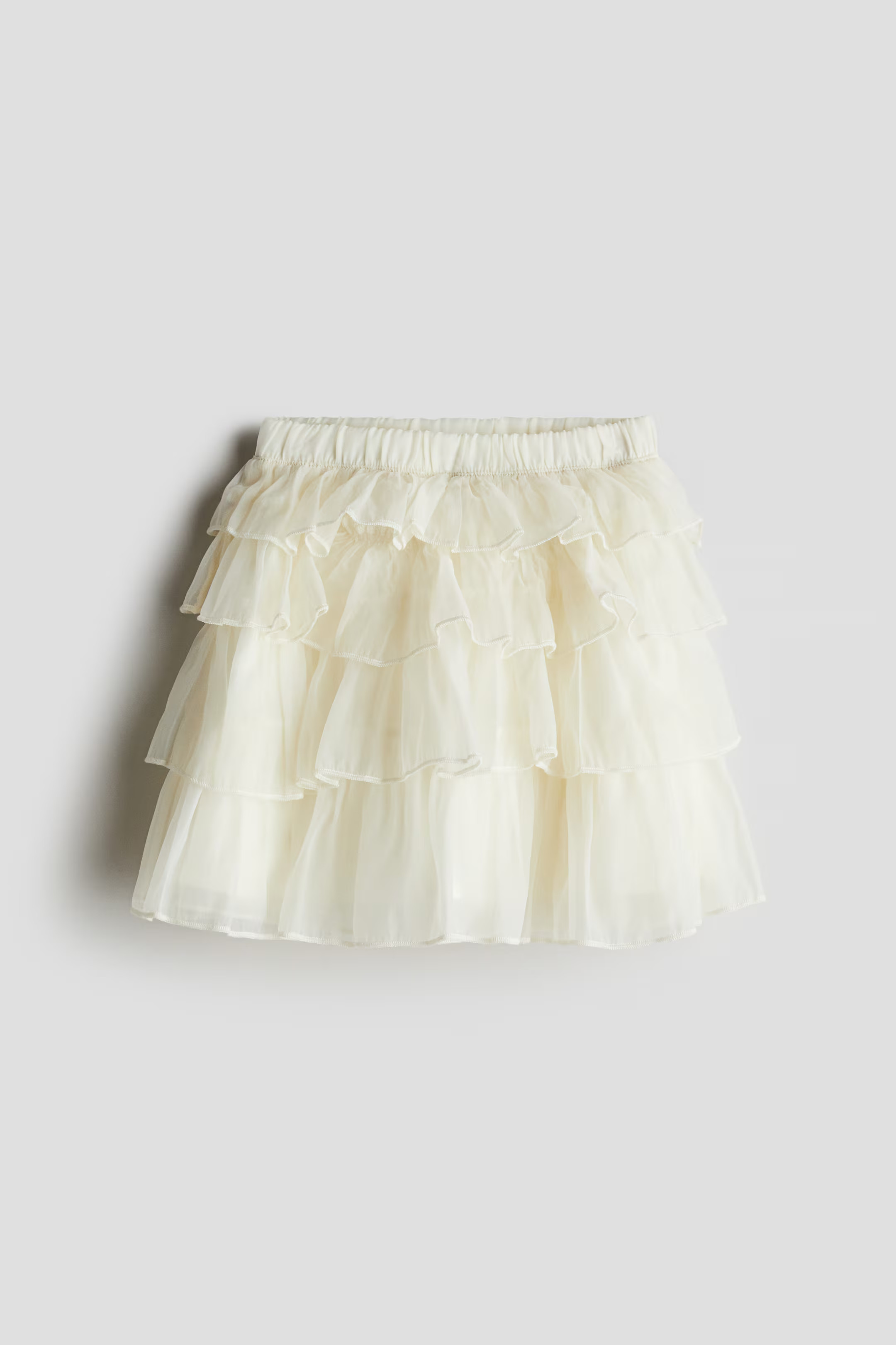 Flounced Organza Skirt - High waist - Knee-length - Cream - Kids | H&M US | H&M (US + CA)
