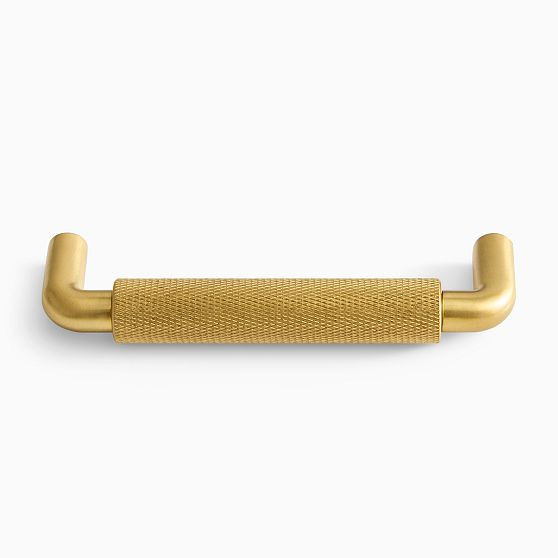 Knurled Drawer Hardware, 4"" Pull, Antique Brass | West Elm (US)