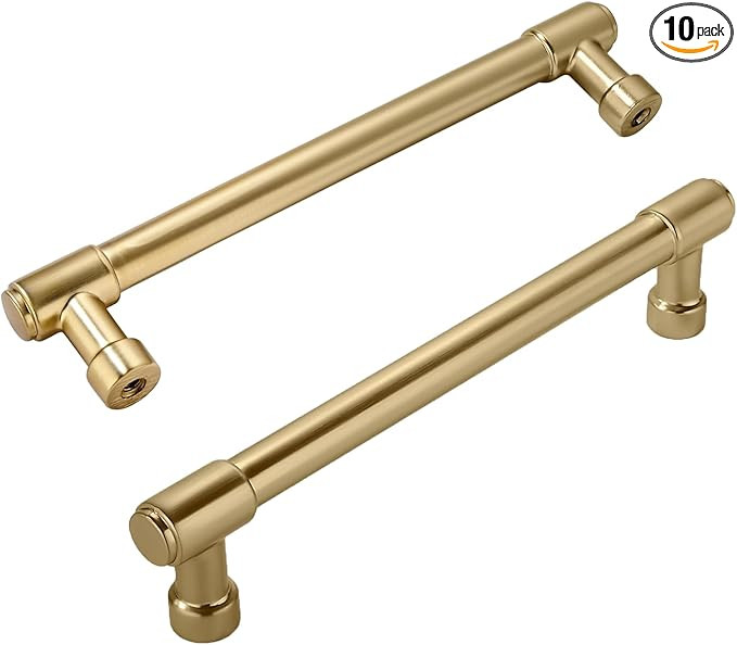 Solid Heavy Duty Jasper Pulls 10 Pack Champagne Bronze Cabinet Pulls 3 Inch Hole Centers for Kitc... | Amazon (US)