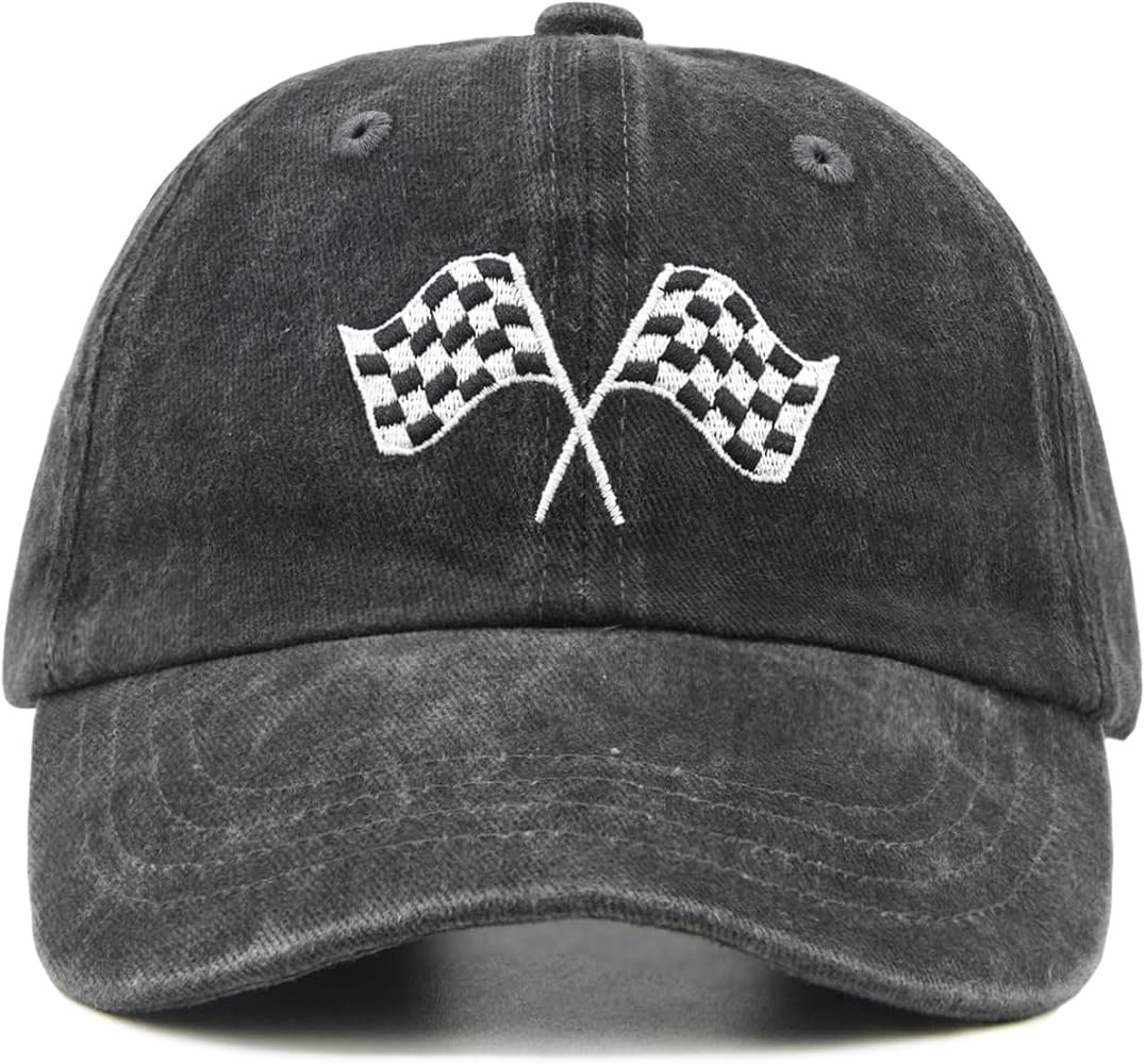 Kids Racing Flag Hat, Adjustable Race Car Baseball Cap for Toddlers | Amazon (US)
