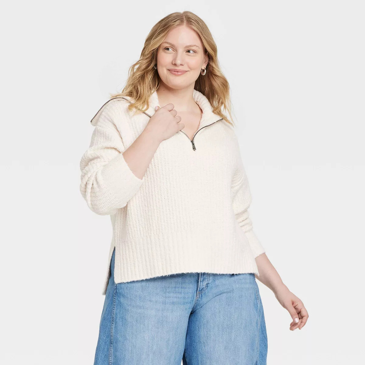 Women's Quarter Zip Collared Pullover Sweater - Universal Thread™ | Target