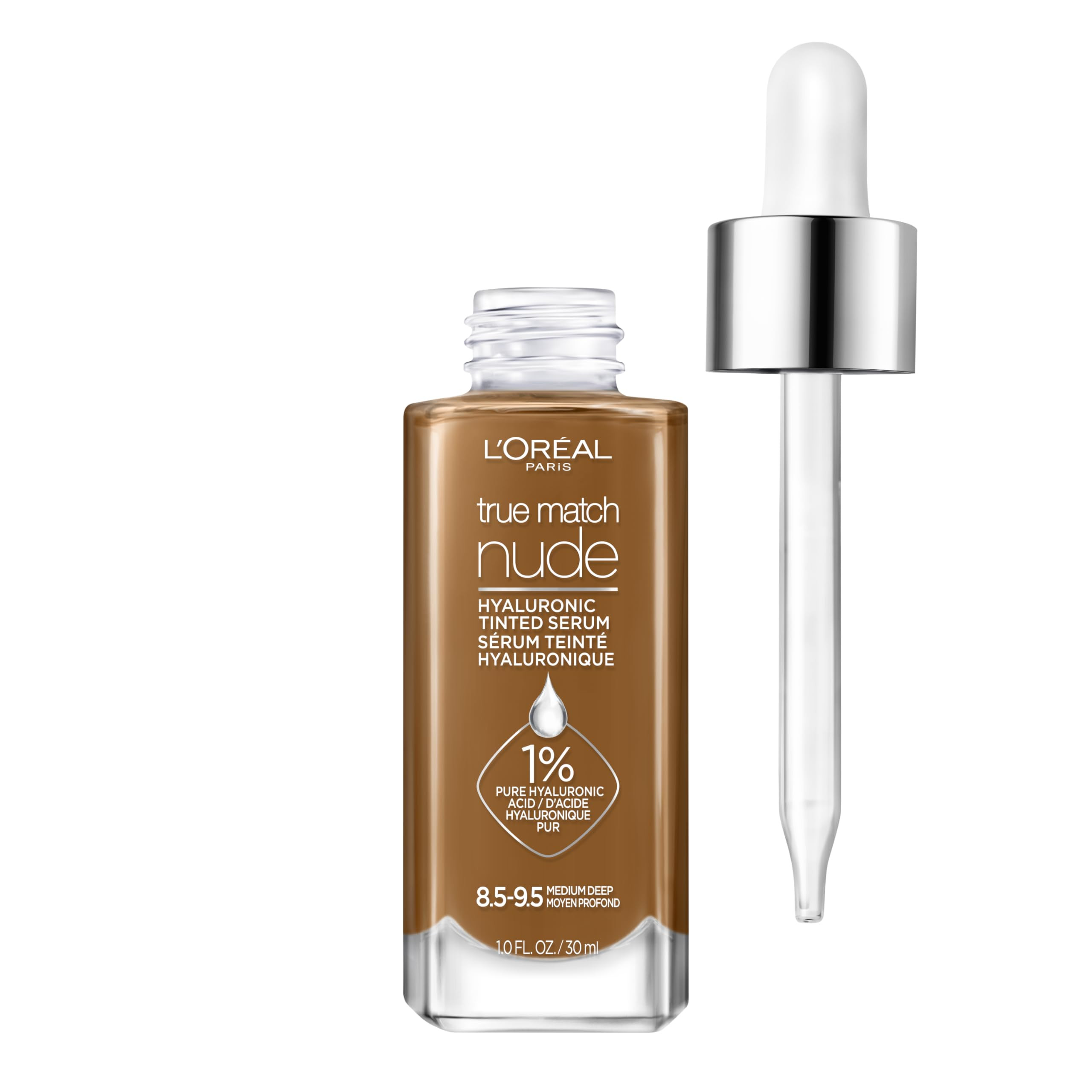 L'Oreal Paris True Match Nude Hyaluronic Tinted Serum Foundation with 1% Hyaluronic acid, Medium ... | Amazon (US)