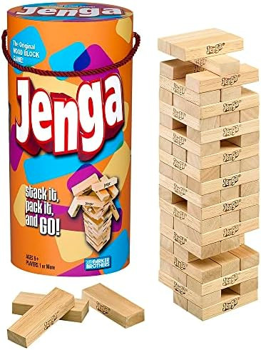 Hasbro Gaming Jenga Wooden Blocks Stacking Tumbling Tower Game | Party Games for Kids & Families ... | Amazon (US)