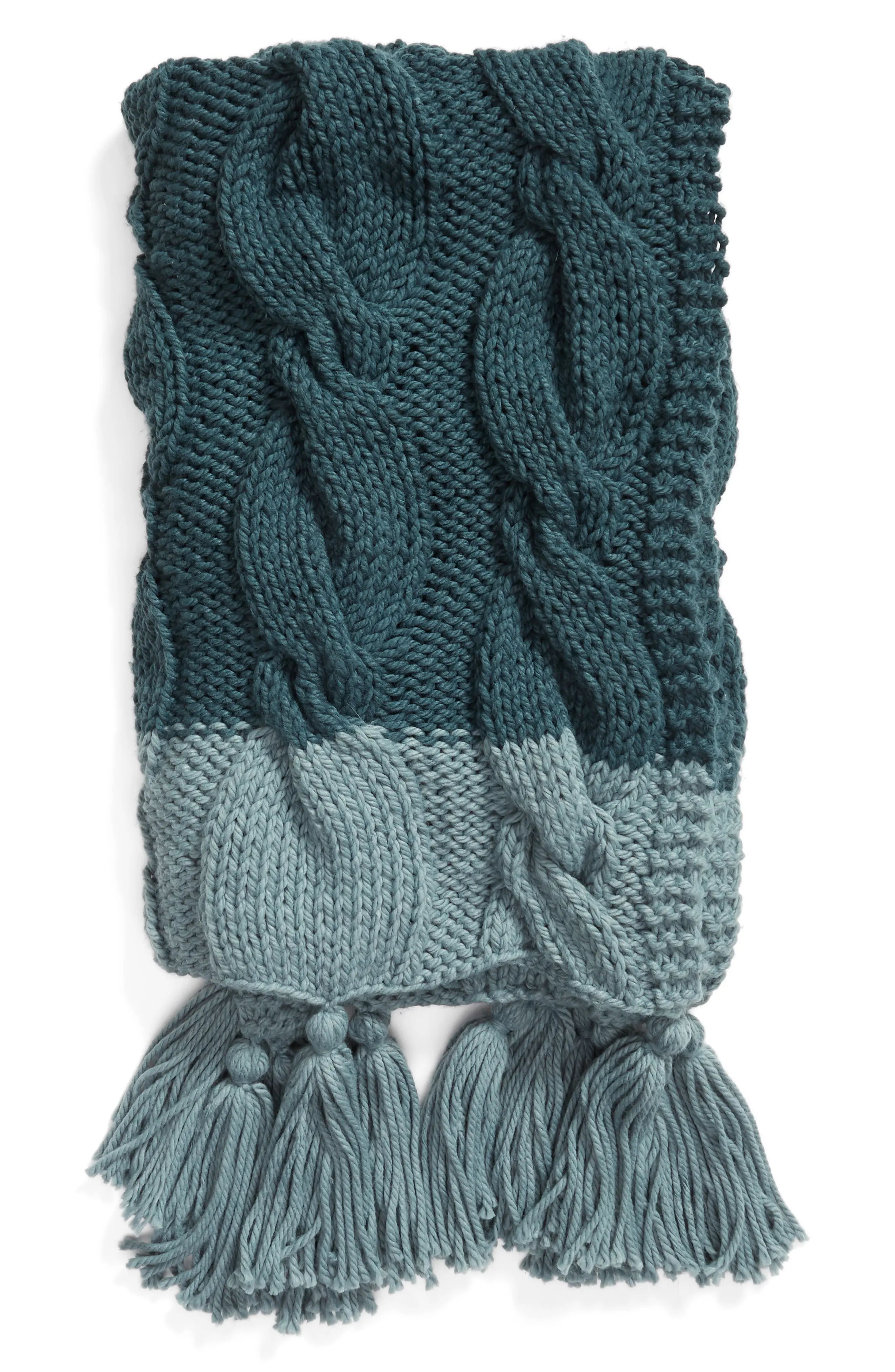 Nordstrom at Home Cable Knit Tassel Throw Blanket | Nordstrom