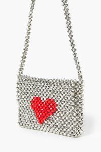 Metallic Beaded Heart Crossbody Bag | Forever 21