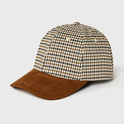 Gingham Houndstooth Print Baseball Hat - Universal Thread™ Brown | Target