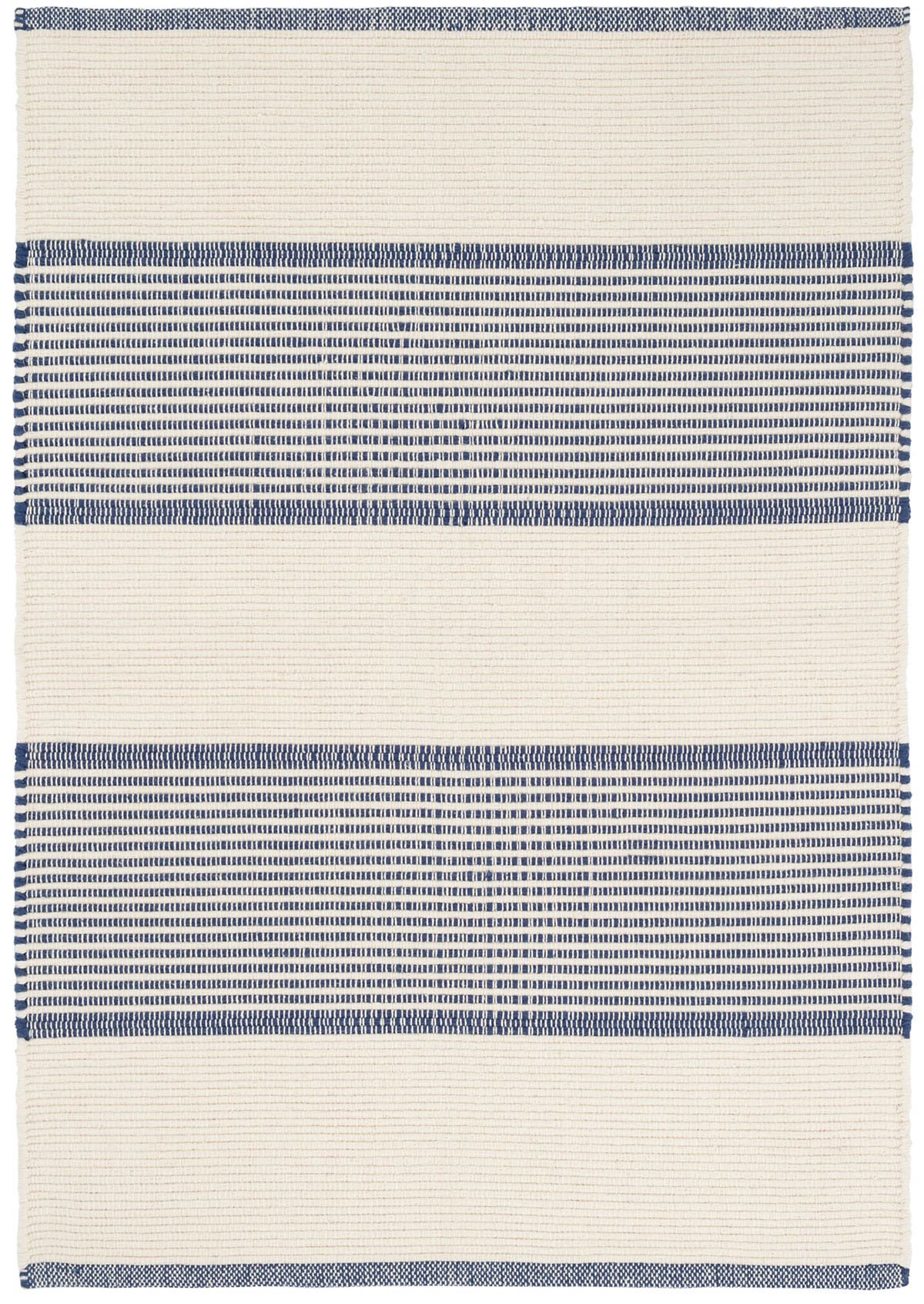 La Mirada Navy Woven Cotton Rug | Annie Selke