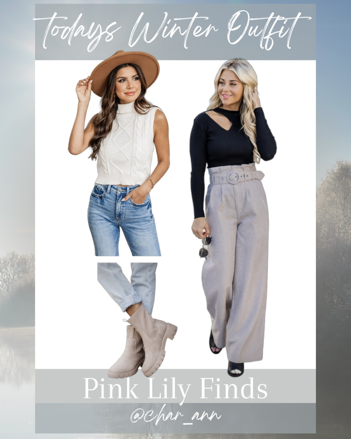 Cute holiday outfit! Love these high waisted wide leg pants and sweater top! Also these sock style booties look so comfy!

#LTKSeasonal #LTKHoliday #LTKstyletip