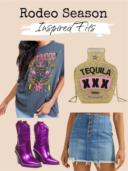 Metallic Cowgirl Boots | Tequila Purse | Amazon | Jean Skirt | Western Influencer | Western Fashion

#LTKshoecrush #LTKcurves #LTKstyletip