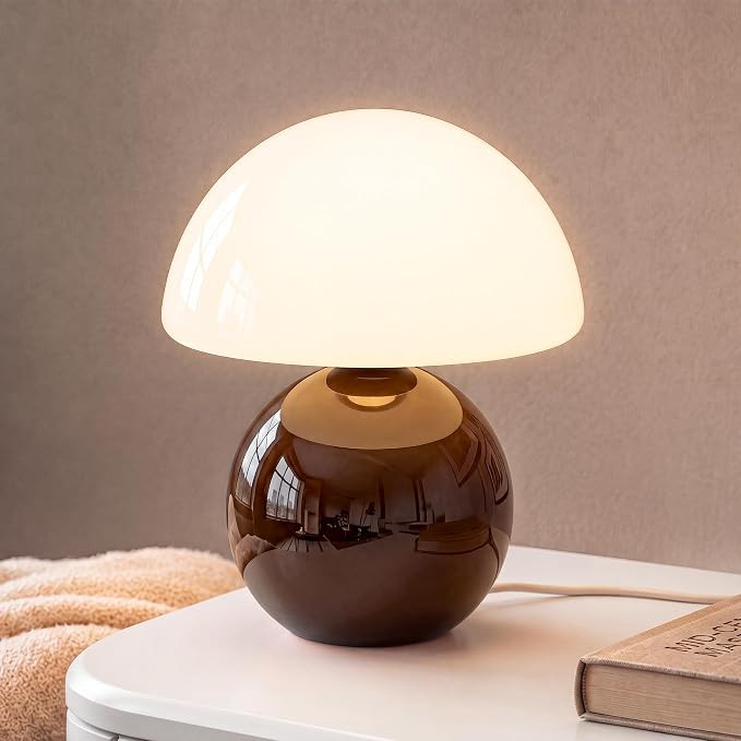 Mushroom Lamp Table Lamp for Bedroom-Small Desk Table Lamps,Coffee | 8.7" Mid Century Modern Tabl... | Amazon (US)