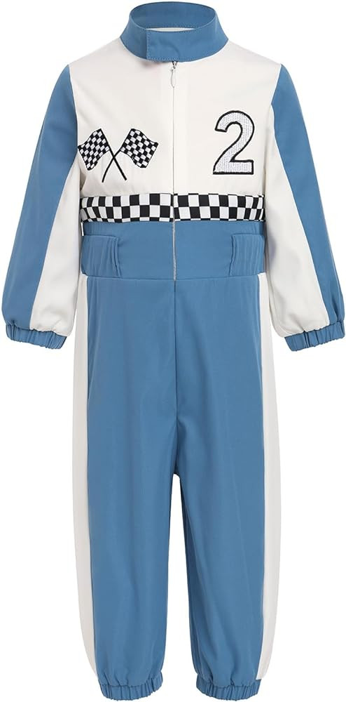IBTOM CASTLE Toddler Boys Girls 1st 2nd Birthday Outfits Race Car Driver Costume Long Sleeve Romp... | Amazon (US)