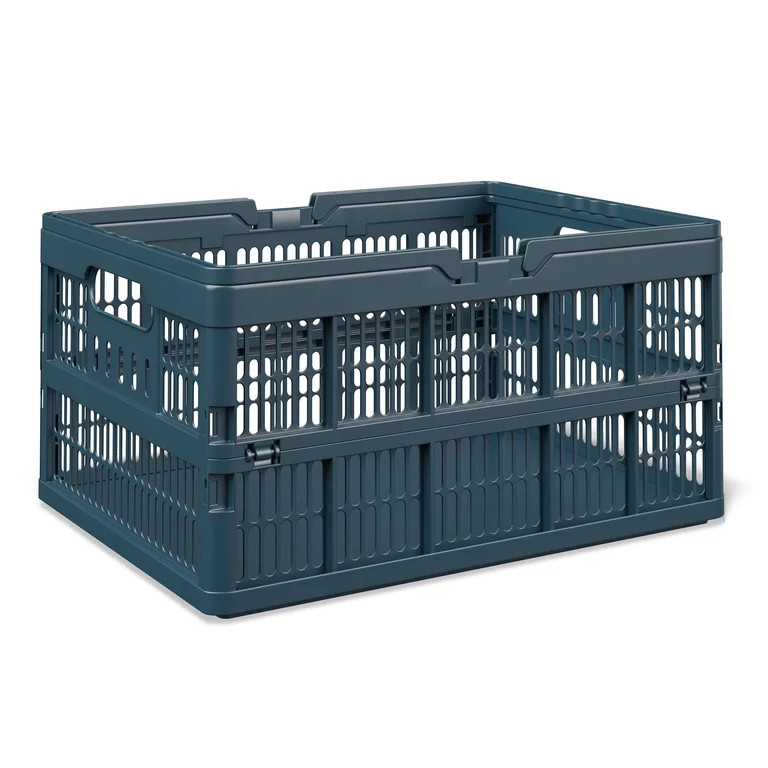 Mainstays Kids Large Blue Collapsible Storage Basket with Handles | Walmart (US)