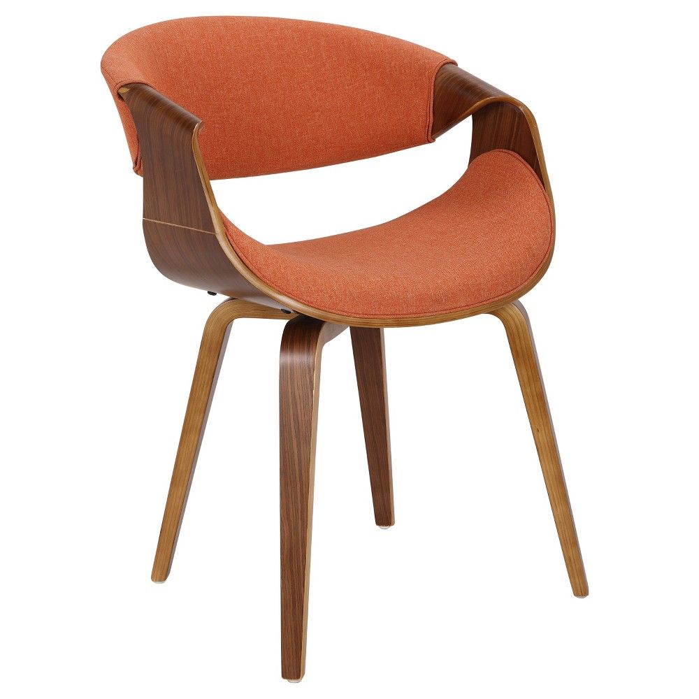 Curvo Mid-Century Modern Dining Accent Chair Orange - Lumisource | Target