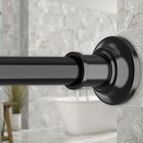 Black Long Curtain Rod Tension Shower Curtain Rods 30 to 120 inch Adjustable Spring Heavy Duty Ro... | Amazon (US)