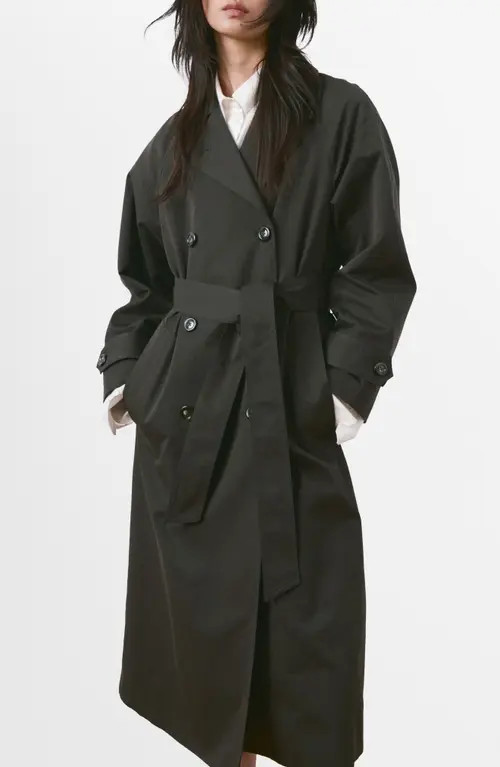 MANGO Angela Belted Trench Coat in Chocolate at Nordstrom, Size Small | Nordstrom
