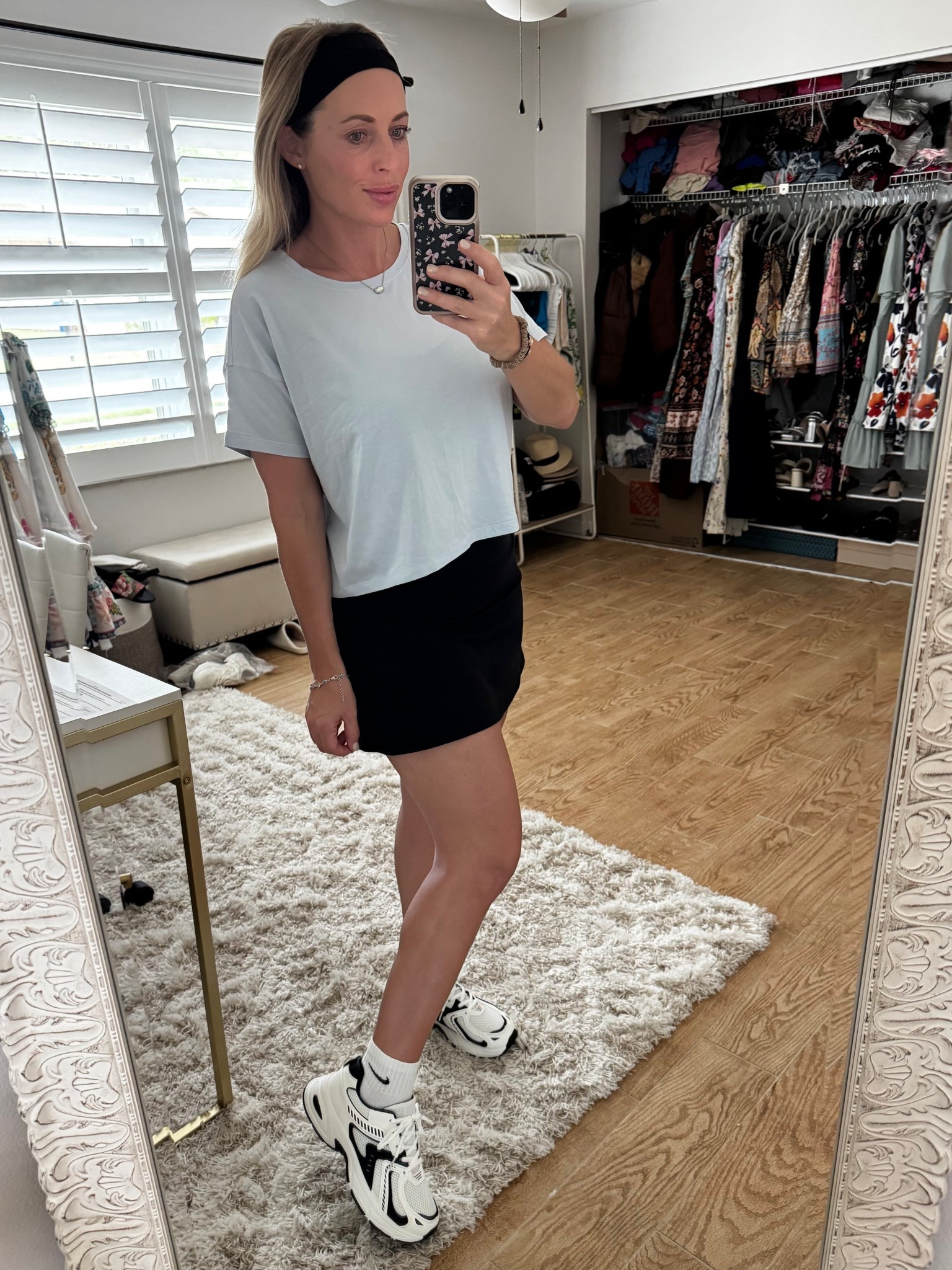 Skort outfit. Tennis skirt. 14 weeks pregnant 

#LTKootd #LTKBump #LTKMidsize