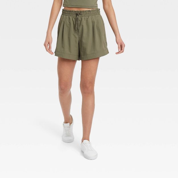 Women&#39;s High-Rise Shorts 5&#34; - All in Motion&#8482; Moss Green S | Target