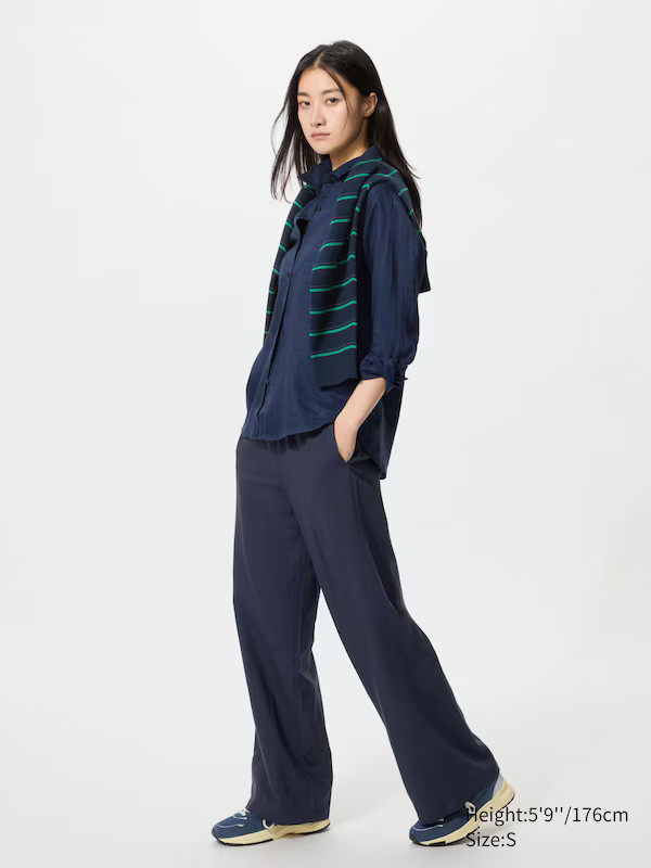 Linen Blend Easy Trousers (Longer) | UNIQLO (UK)