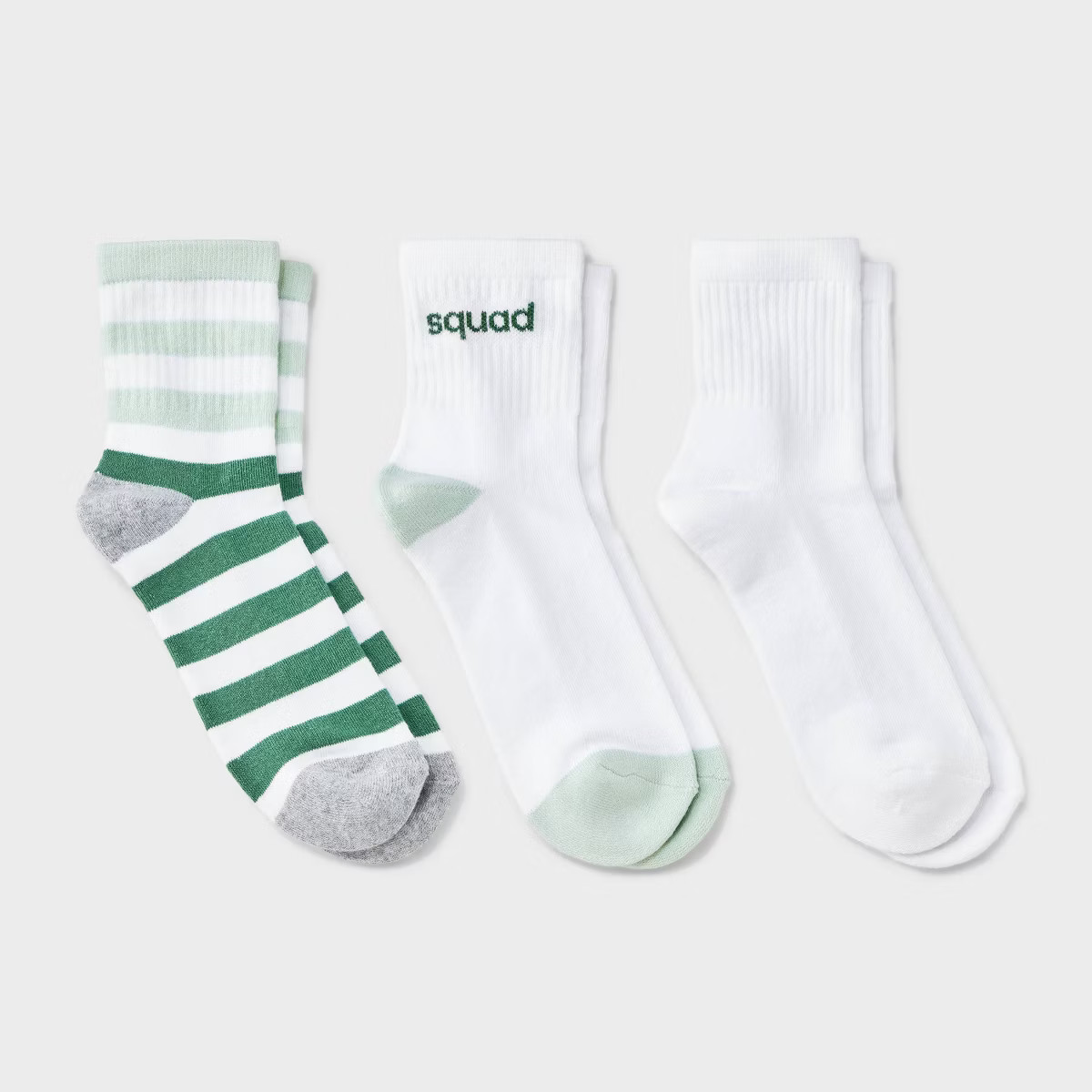 Women's Cushioned Striped 3pk Mid Crew Socks - Universal Thread™ 4-10 | Target