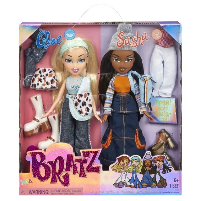 Bratz Original Fashion Dolls 2-Pack Cloe & Sasha, 4 Full Outfits and Accessories (Assembled Produ... | Walmart (US)