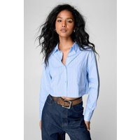 Stripe Cropped Shirt | PrettyLittleThing UK