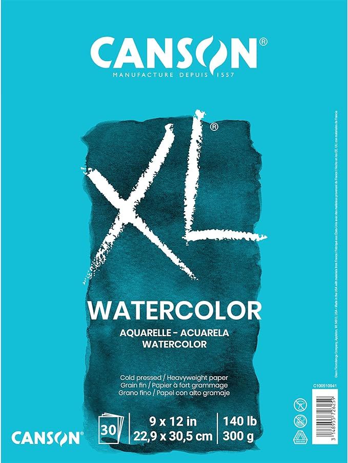 Canson XL Watercolor Pads, 9 In. x 12 In., Pad Of 30 (100510941) (98773) | Amazon (US)