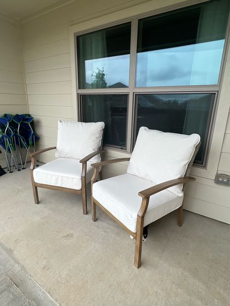 Patio chairs arrived! Love these white cushions, but they come in several other colors

#LTKhome #LTKFind #LTKSeasonal