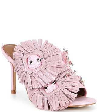 Kurt Geiger London Raffia Floral Embellished Buckle Dress Sandals | Dillard's | Dillard's