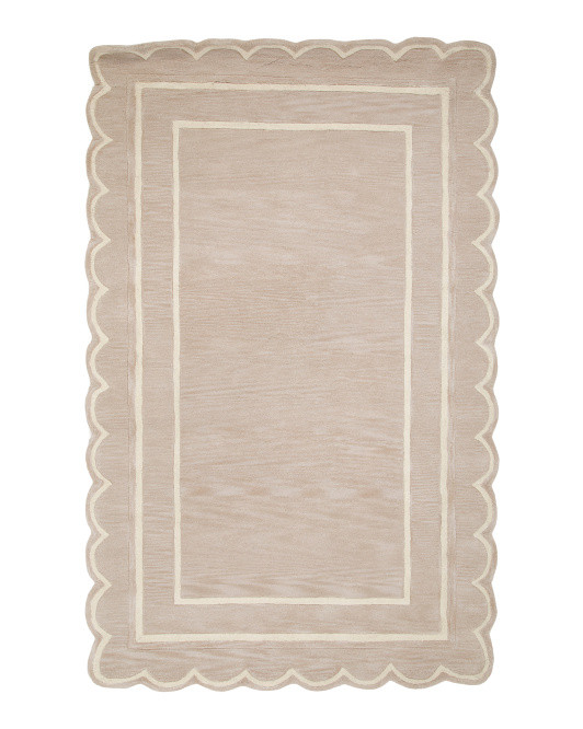 5x8 Wool Blend Scallop Edged Rug | TJ Maxx