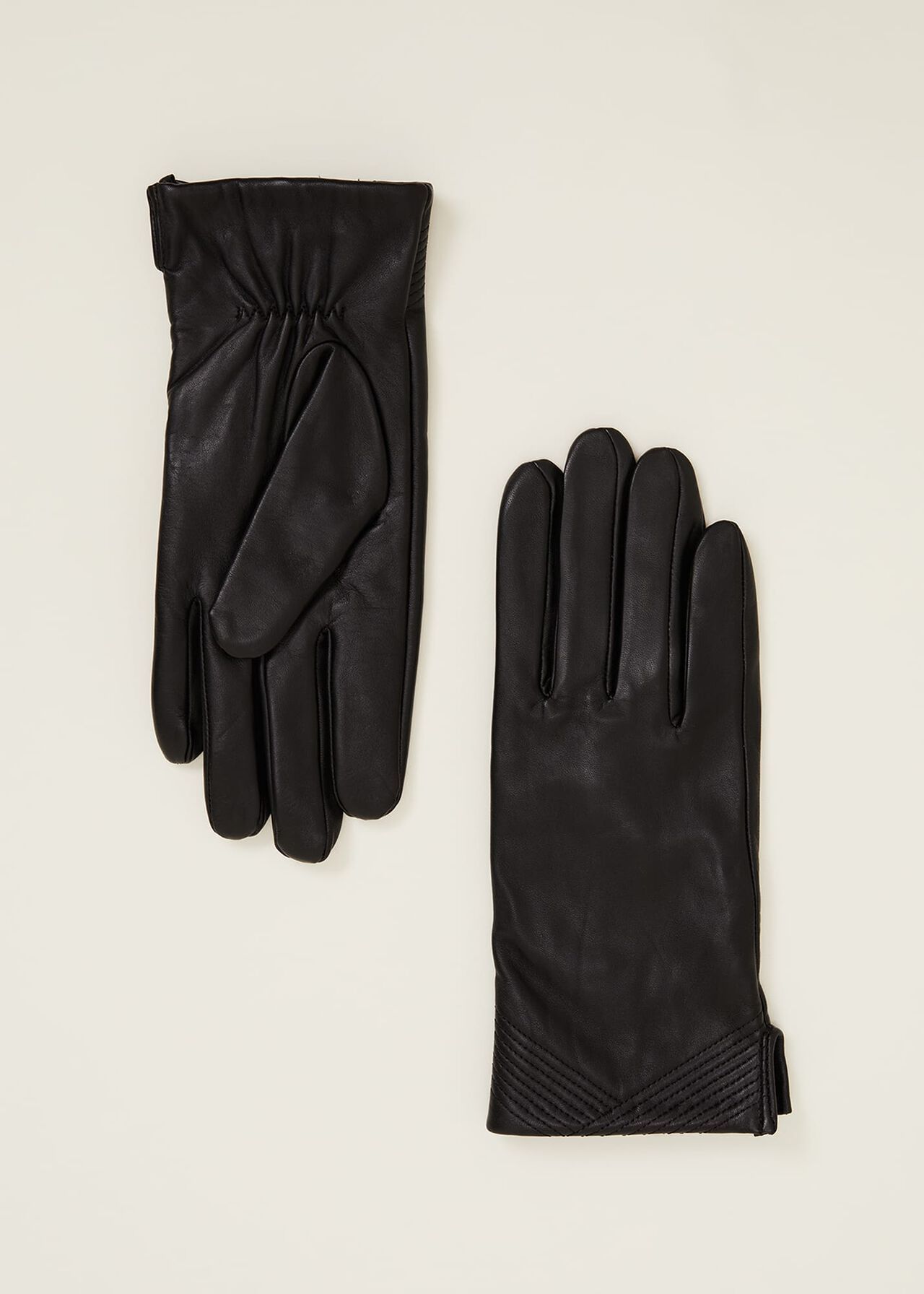 Pleat Detail Leather Gloves | Phase Eight (UK)