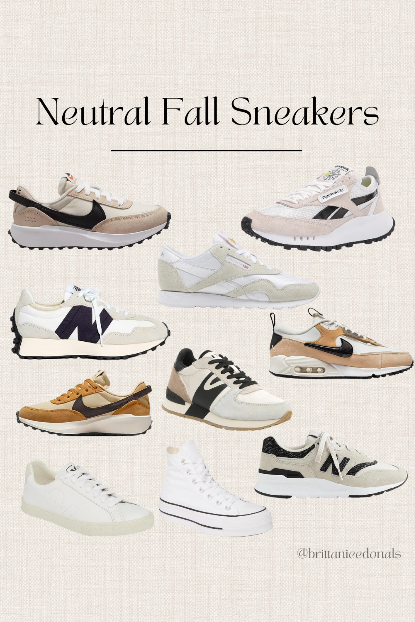 Cute neutral fall tennis shoes!

Fall sneakers, fall tennis shoes, neutral shoes, cute sneakers, brown sneakers, tan sneakers.

#LTKshoecrush #LTKfitness #LTKfindsunder100
