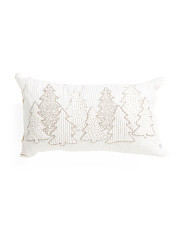 14x24pf Bead Embroidered Trees Pillow | Marshalls
