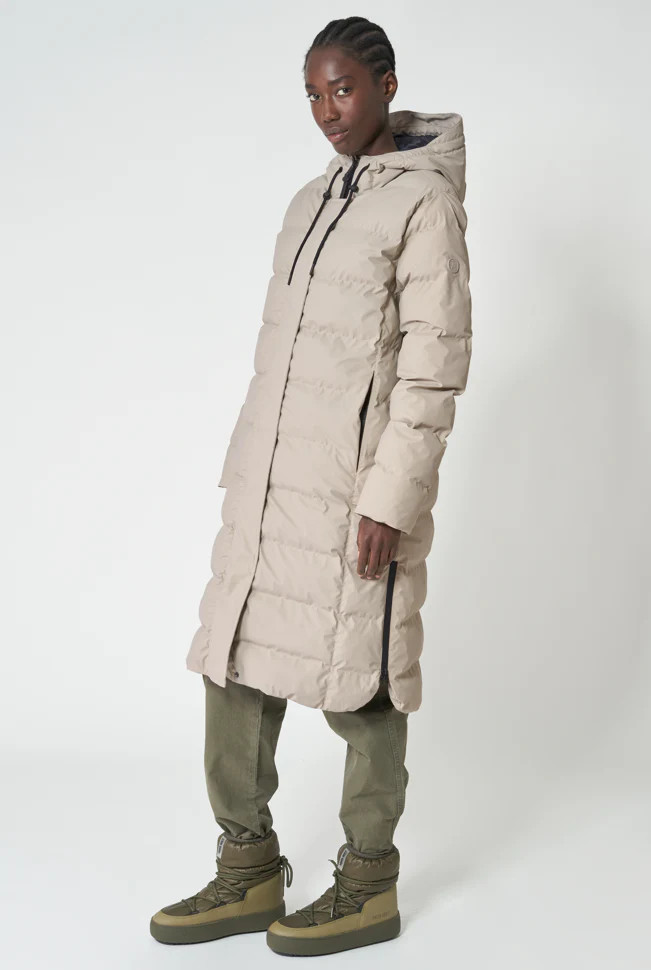 Puddle long puffer coat - Stone Grey | Tanta Wear