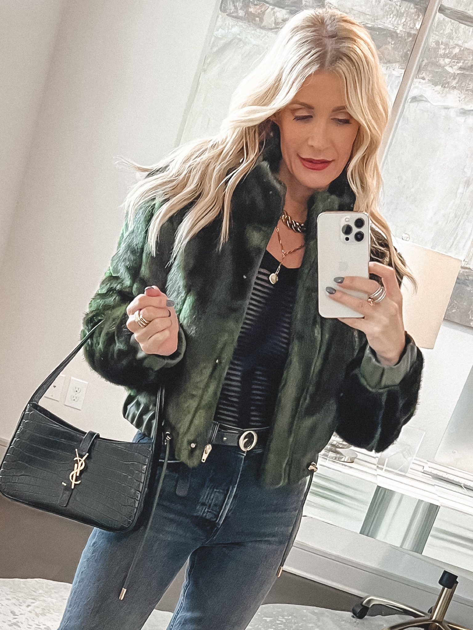 Feeling cozy and chic in this GORGEOUS Olive green faux fur jacket 🙌 I'm wearing an XS. https://liketk.it/3X9nU @liketoknow.it #liketkit