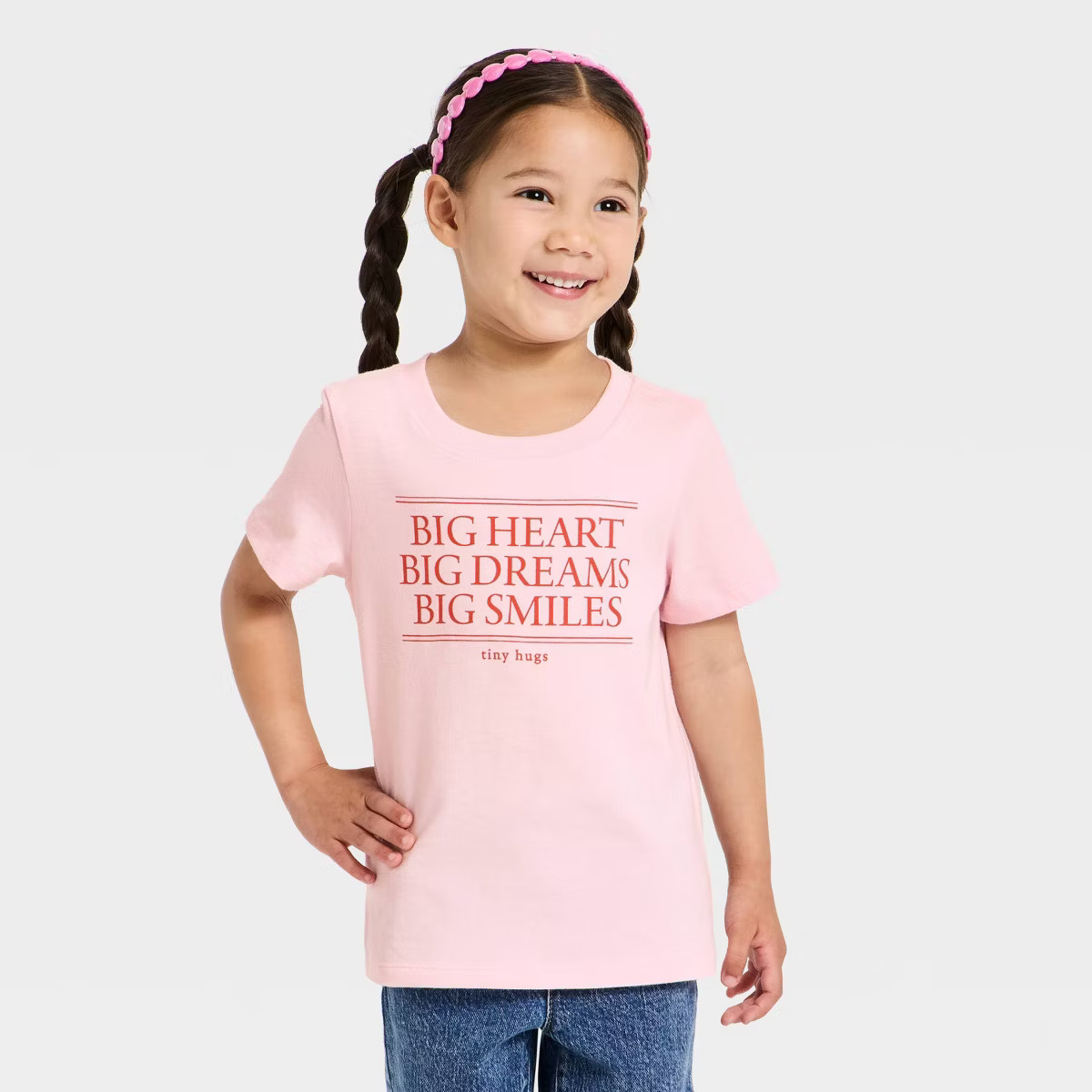Toddler Girls' Short Sleeve 'Big Heart' Graphic T-Shirt - Cat & Jack™ Light Pink | Target