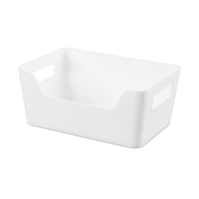 Mainstays Set (2) Small Easy Access Bins Plastic, White - Walmart.com | Walmart (US)