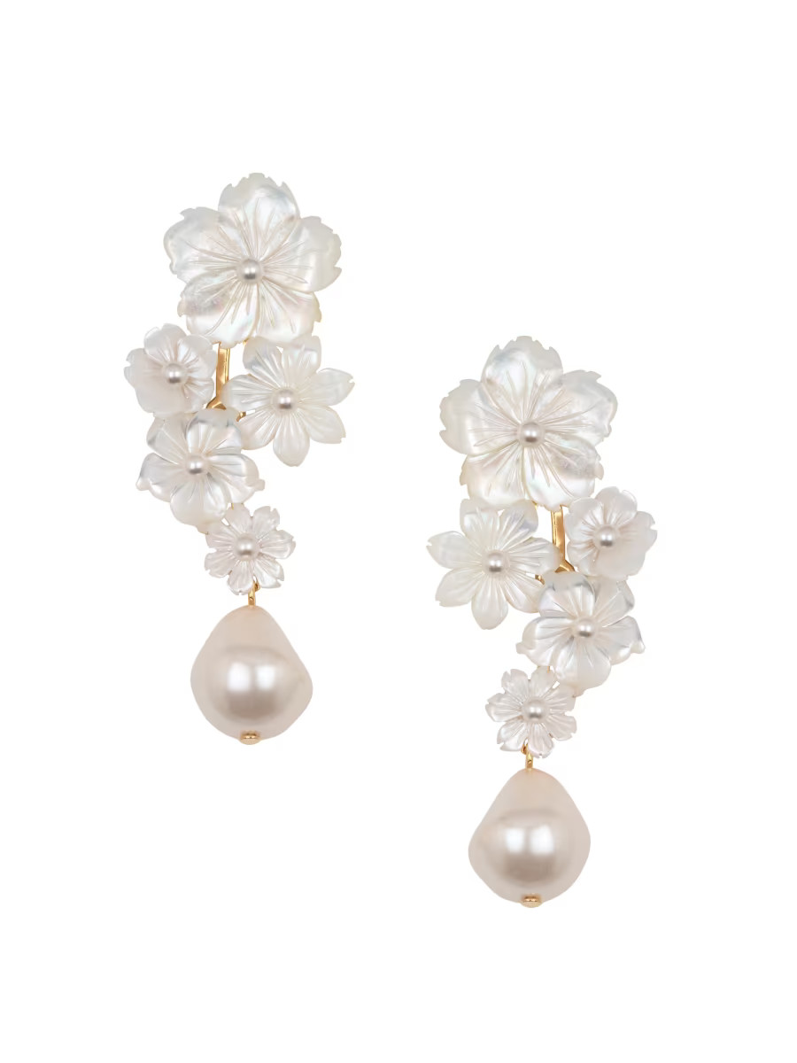 Makenzie Goldtone & Mother-Of-Pearl Drop Earrings | Saks Fifth Avenue