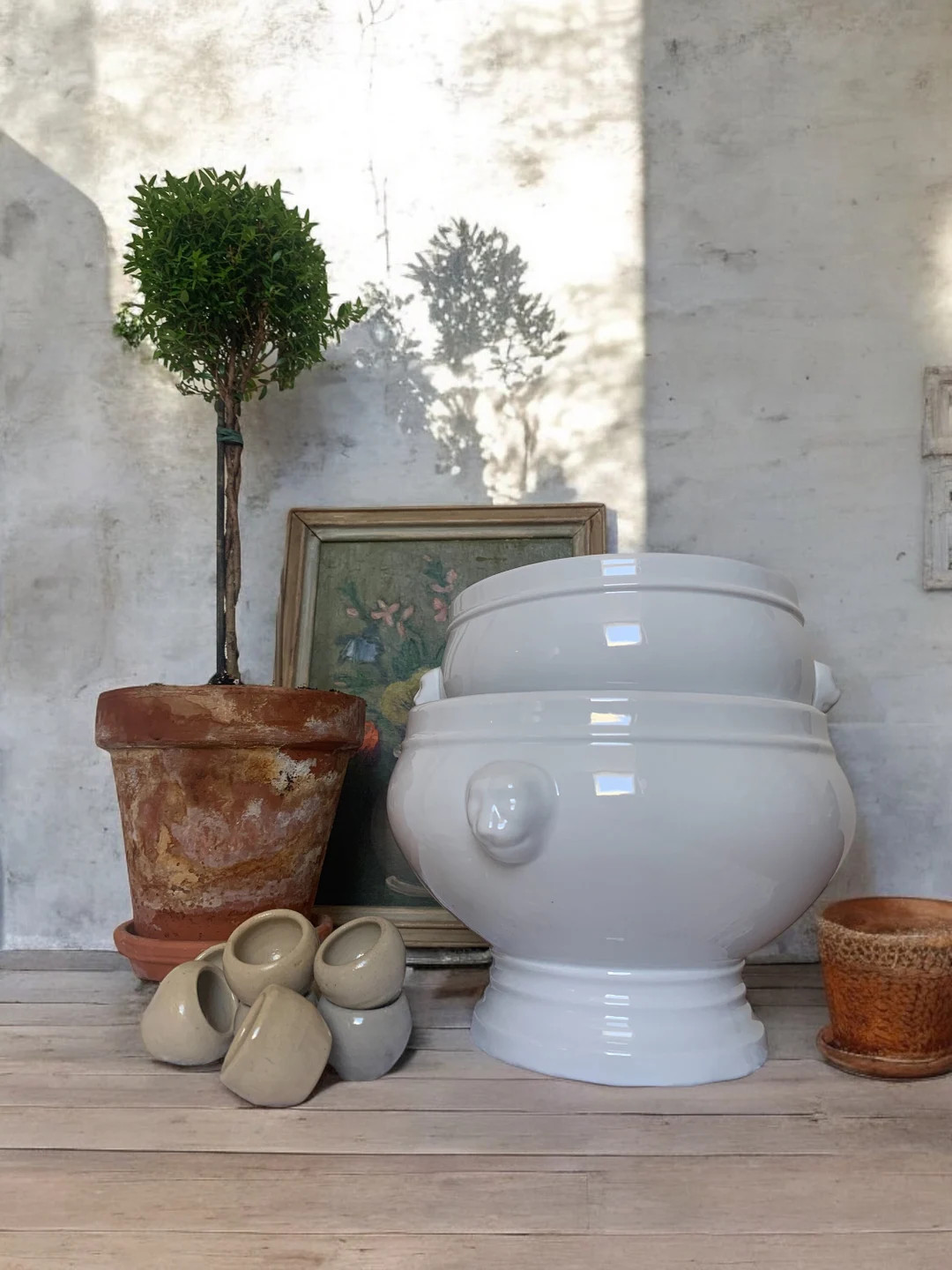 Two Sizes Lion Head Soupier Swiss Bodum White Lion Head Open Footed Tureen, Vintage French Soupie... | Etsy (US)