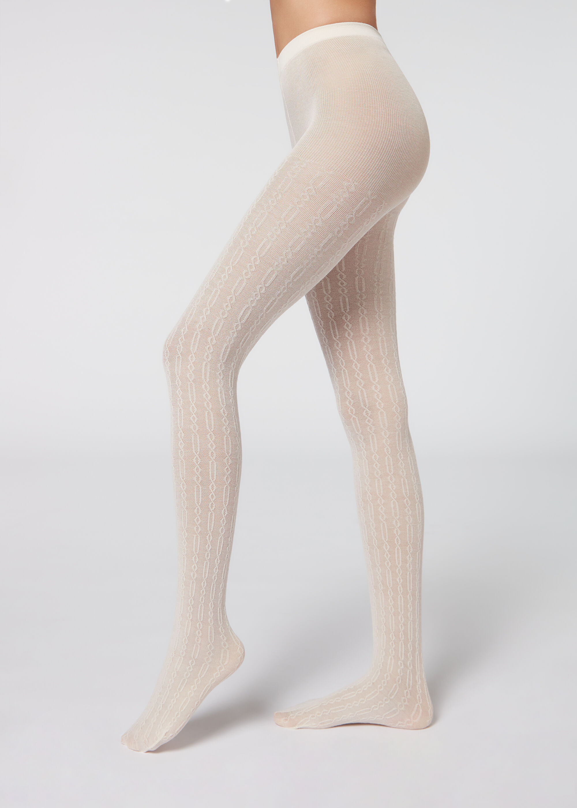 Braid Motif Cashmere Blend Tights | Calzedonia US