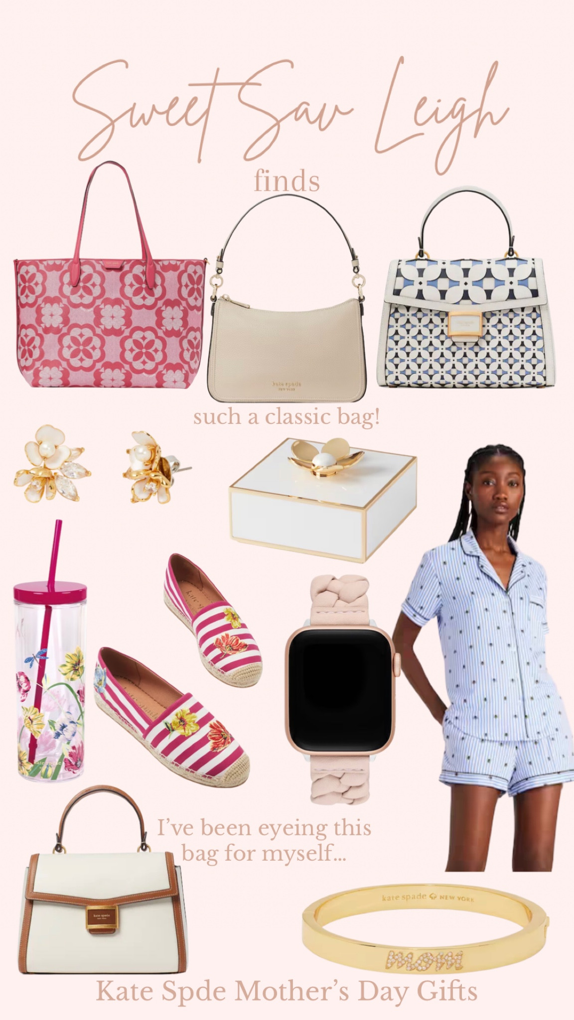 Mother’s Day gift ideas from Kate spade! | handbag, tote bag, shoulder bag, Apple Watch band, jewelry holder, tumbler, pajamas, 

#LTKFind #LTKGiftGuide #LTKSeasonal