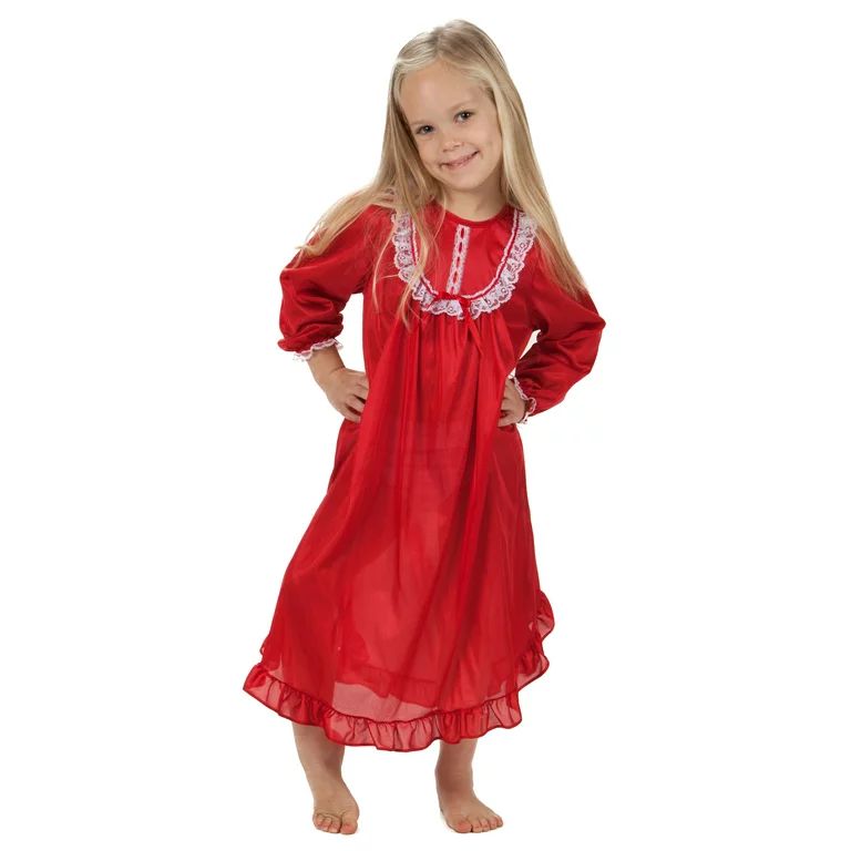 Solid Colors Long Sleeve Traditional Nightgown for Girls, 4 - 14 | Walmart (US)
