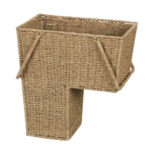 Household Essentials ML-5647 Seagrass Wicker Stair Step Basket with Handle | Natural Brown | Amazon (US)