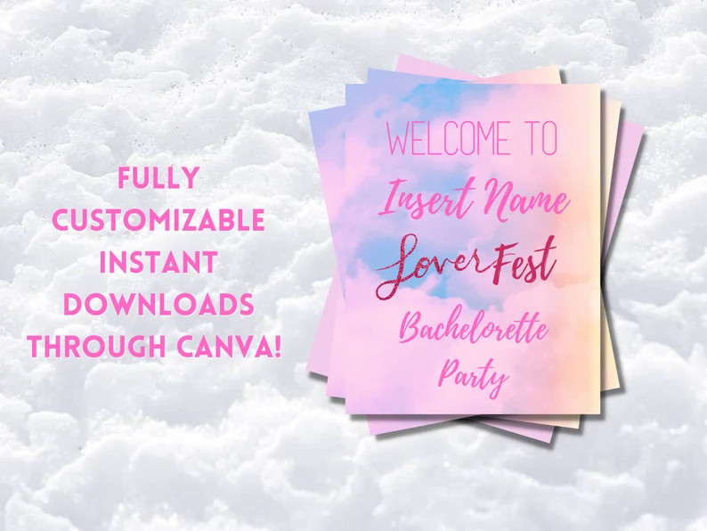 Taylor Swift Lover Bachelorette Sign Bundle - Instant Download | Etsy (US)