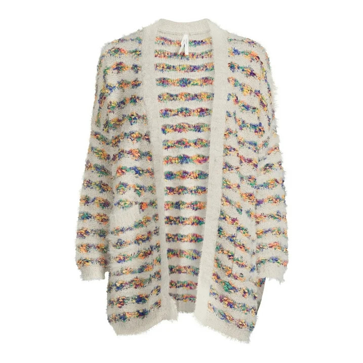 Dreamers by Debut Women's Open Front Rainbow Cardigan Sweater, Midweight - Walmart.com | Walmart (US)